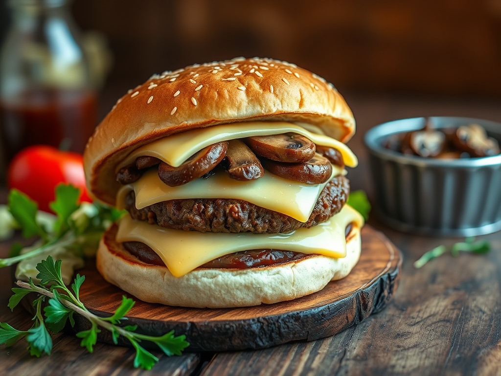 mushroom swiss burger